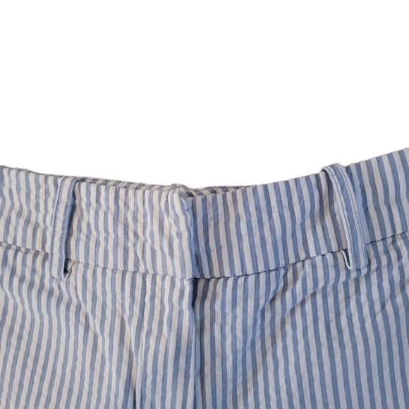 Sandro Blue White Cotton Seersucker Summer Shorts Size 8 - Picture 4 of 4